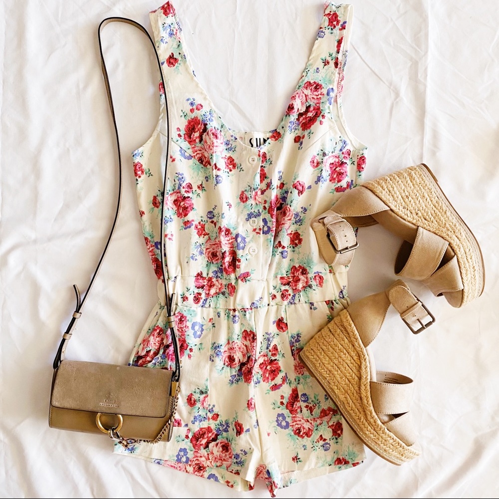 Floral Button Up Romper